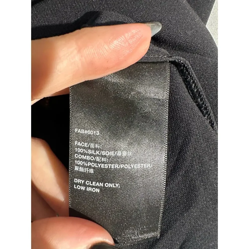 Lafayette 148 Top Womens XS Black Silk Button Capsule Minimalist Sleeveless - Picture 4 of 8